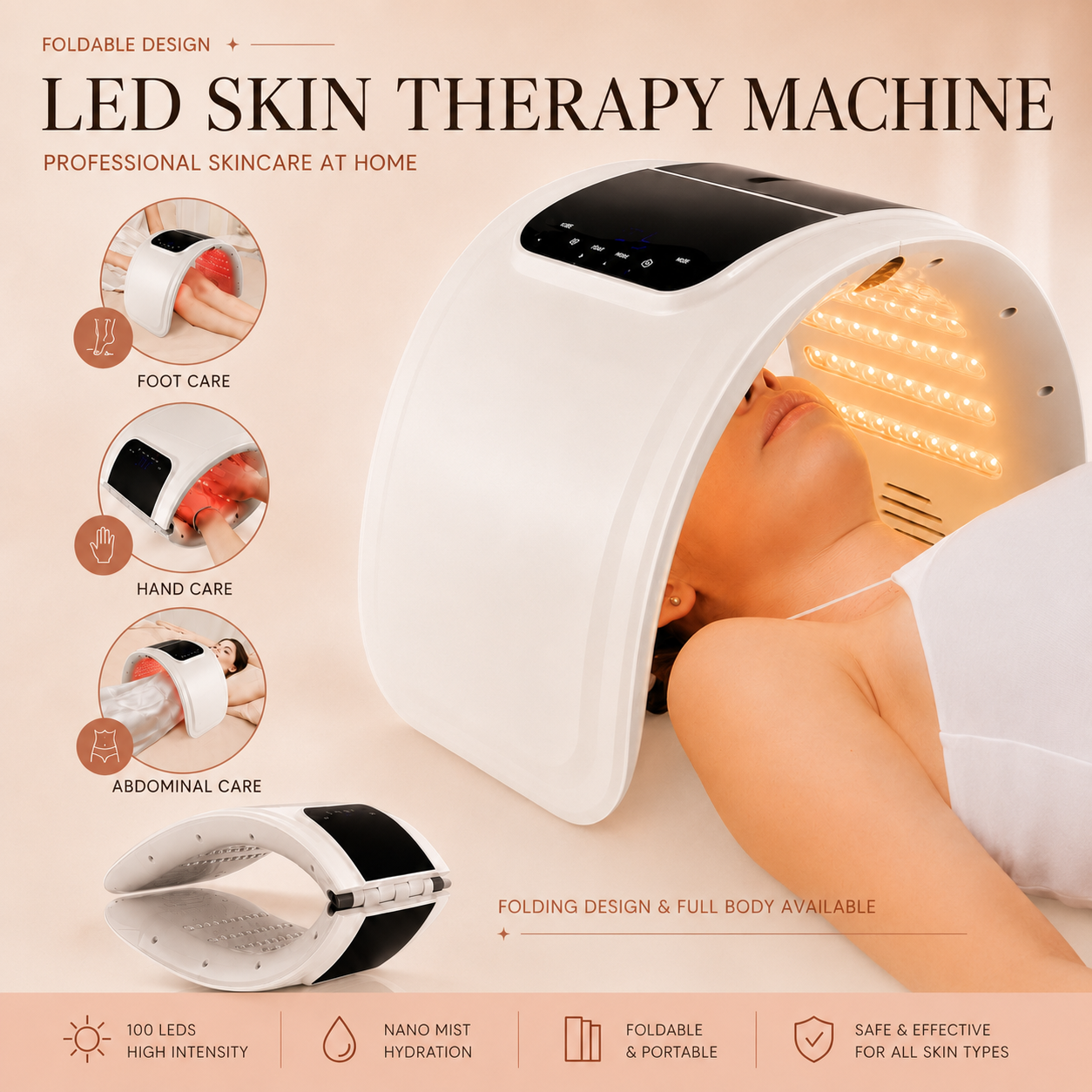 LED Skin Therapy Machine with Hydrating Nano Mist