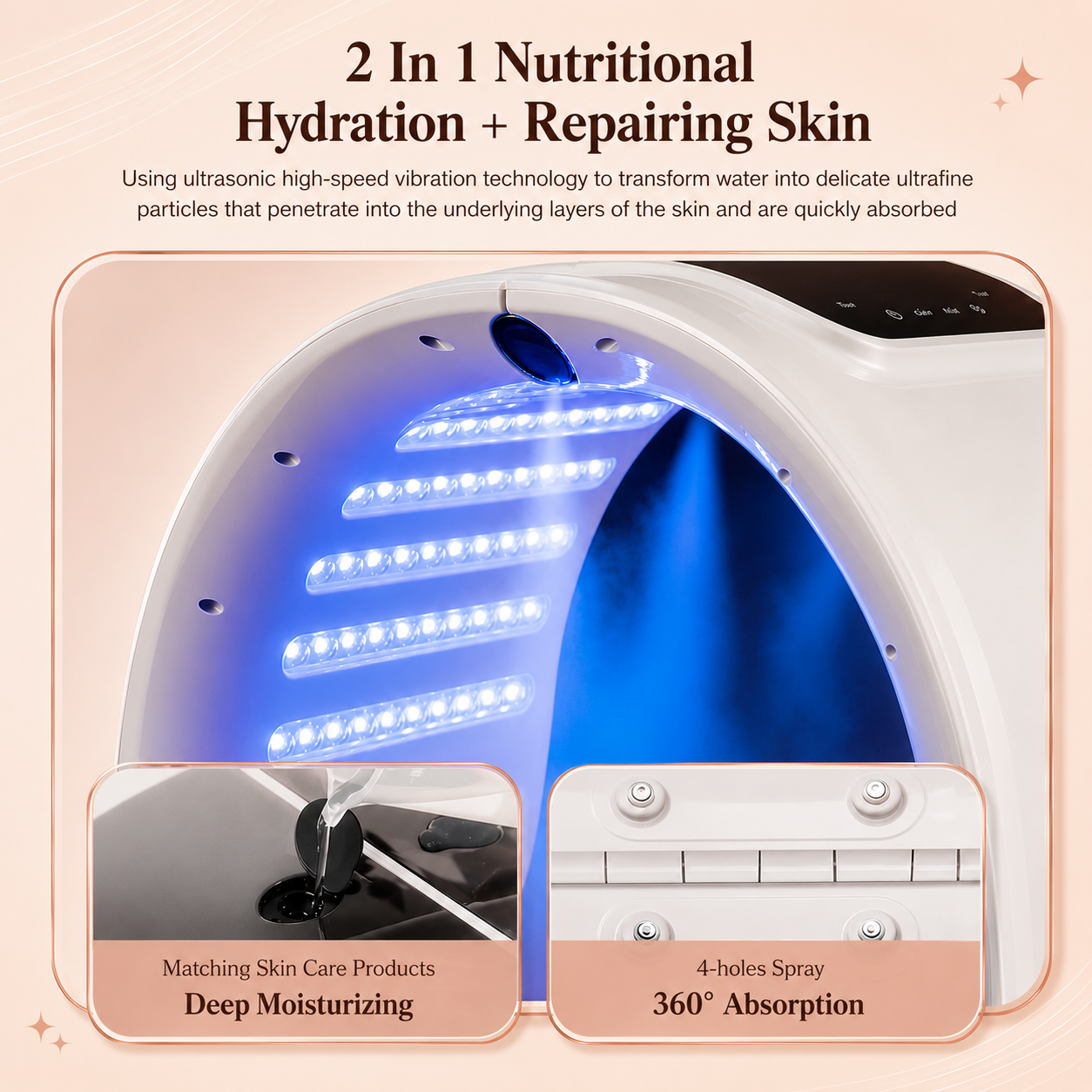 LED Skin Therapy Machine with Hydrating Nano Mist
